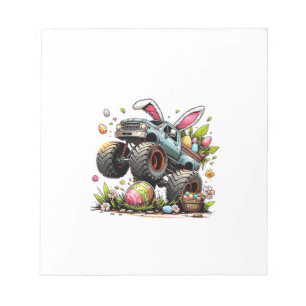 Kids Boys Happy Easter Day Bunny Monster Truck Egg Notepad
