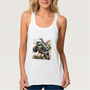 Kids Boys Happy Easter Day Bunny Monster Truck Egg Singlet