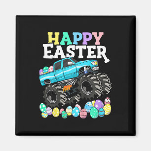 Kids Boys Happy Easter Monster Truck Easter Eggs T Magnet