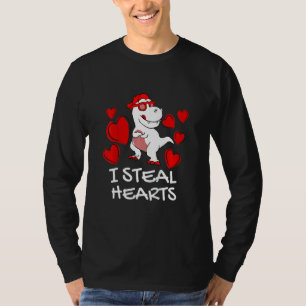 Kids Boys I Steal Hearts Trex Dinosaur Baby Boy Va T-Shirt