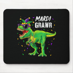 Kids Boys Mardi Grawr Rex Dinosaur Toddler Mouse Pad