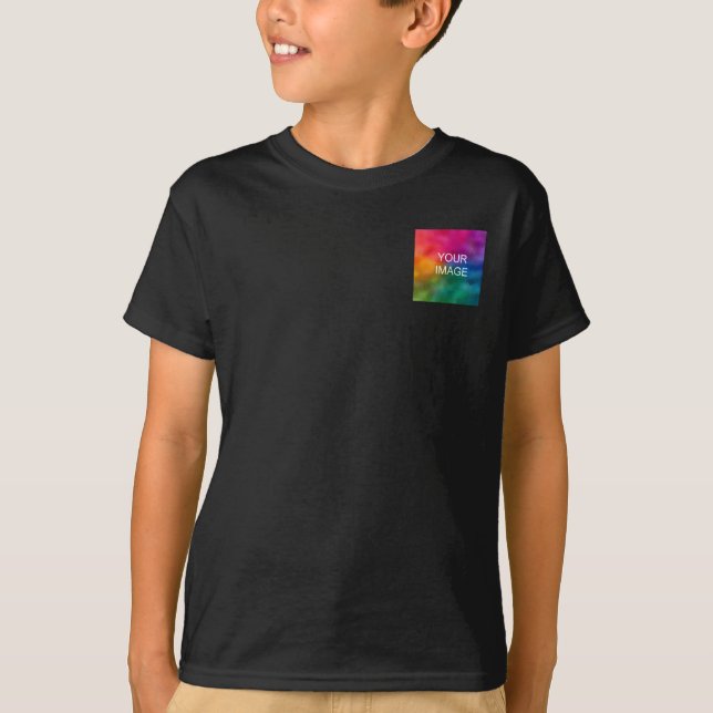 Kids Boys Tshirts Two Sided Elegant Black Template (Front)