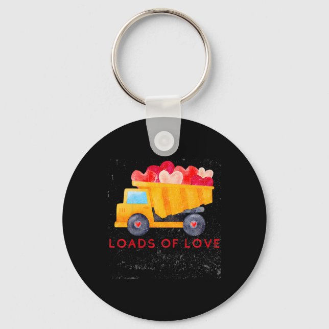 Kids Boys Valentine, Dump Truck Valentine  Key Ring (Front)