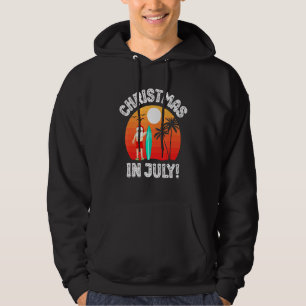 Kids Boys Xmas Santa Sunset Surfing Beach Christma Hoodie