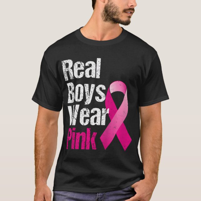 Kids Breast Cancer Shirts For Kids Real Boys Wear  (Front)