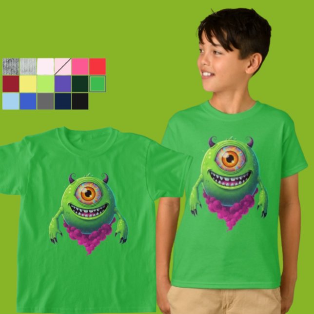 Kids Bright Green Cyclops Monster Novelty Item T-Shirt (Creator Uploaded)