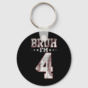 Kids Bruh 4th Birthday Bysebyll Bruh I'm 4 Year Ol Key Ring