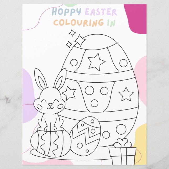 Kids Budget Coloring In Easter Egg Party Game (Front)
