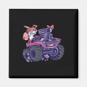 Kids Bunny Happy Easter Monster Truck Lovers Kids Magnet