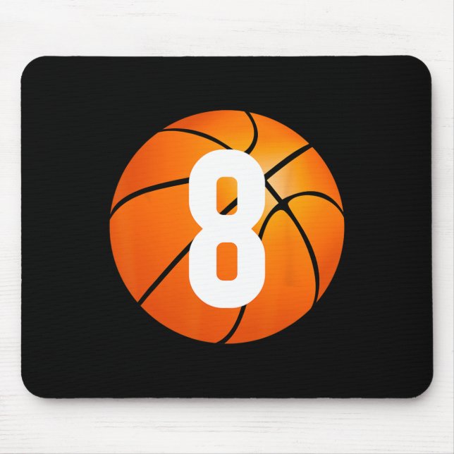 Kids Bysketbyll - 8 Year Old Birthday  Mouse Pad (Front)