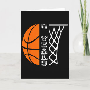 Kids Bysketbyll Birthday For Boys 8 Years Old Gift Card