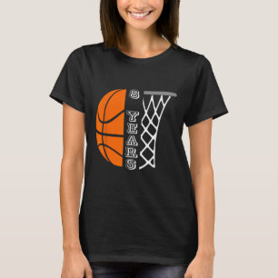 Kids Bysketbyll Birthday For Boys 8 Years Old Gift T-Shirt