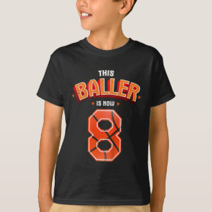 Kids Bysketbyll Boys 8th Birthday This Byller Is N T-Shirt