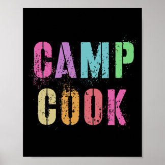 Kids Camp Cook Chef Camping Cooking Team Vintage B Poster