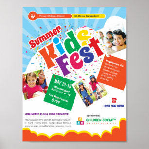 Kids Camp Flyer Template Poster