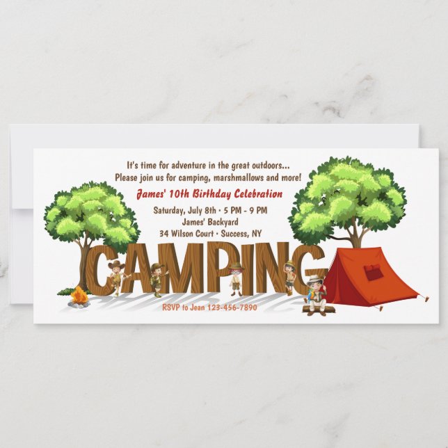 Kids Camping Invitation (Front)
