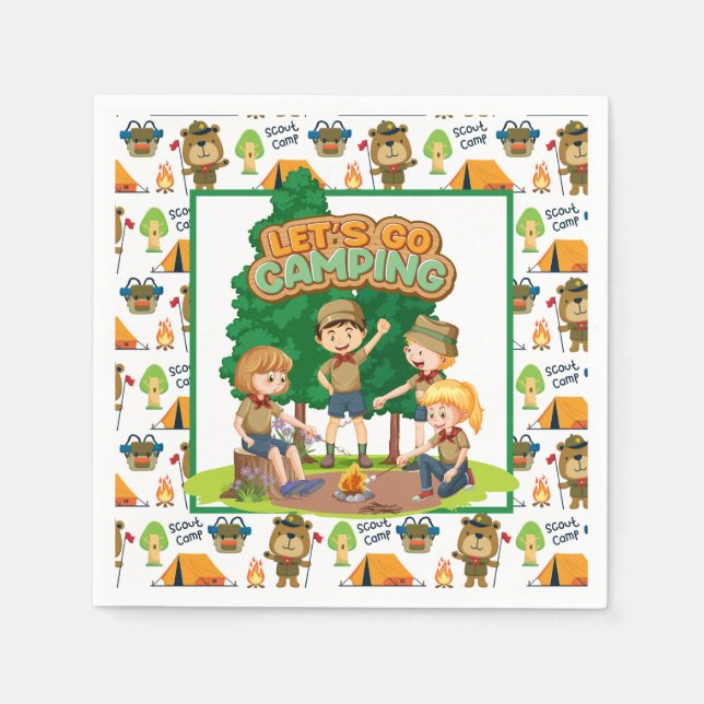 Kids Camping  Napkin (Front)