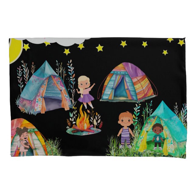 Kids camping  pillowcase (Front)