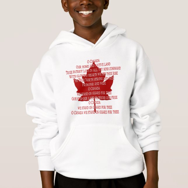 Kid's Canada Anthem Hoodie Canada Souvenir Shirt (Front)