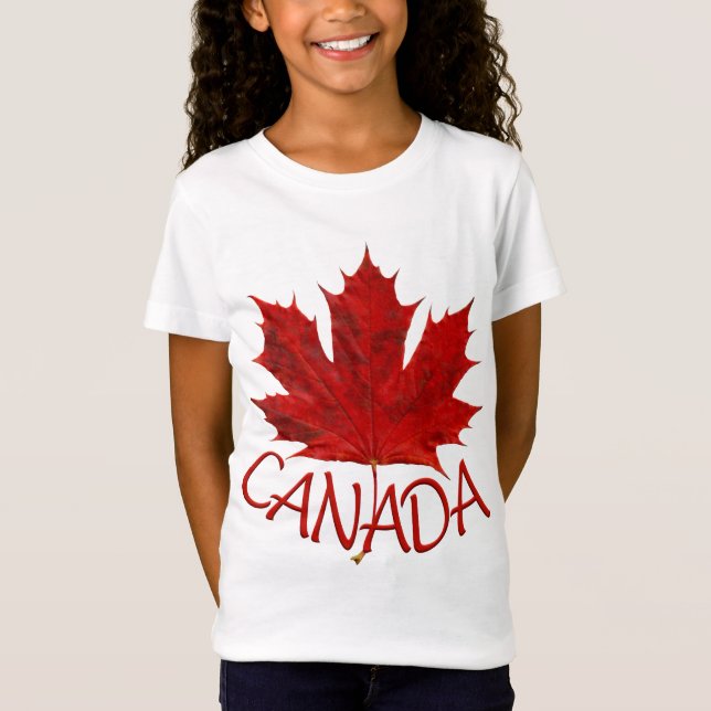 Kid's Canada Flag Baseball Jersey Souvenir Shirt (Front)