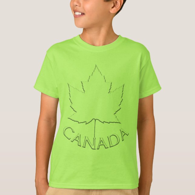 Kid's Canada Flag Sweatshirt Maple Leaf Kid's Shir T-Shirt (Front)
