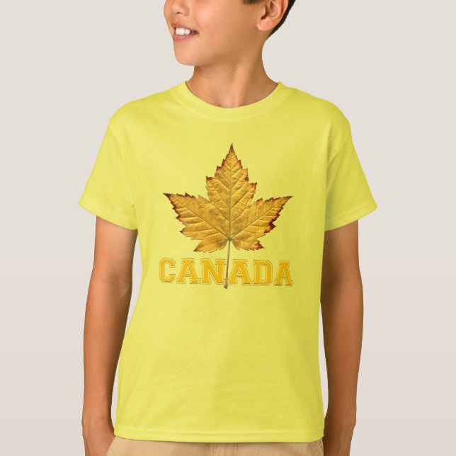 Kid's Canada Sweatshirt Maple Leaf Varsity Shirts (Front)