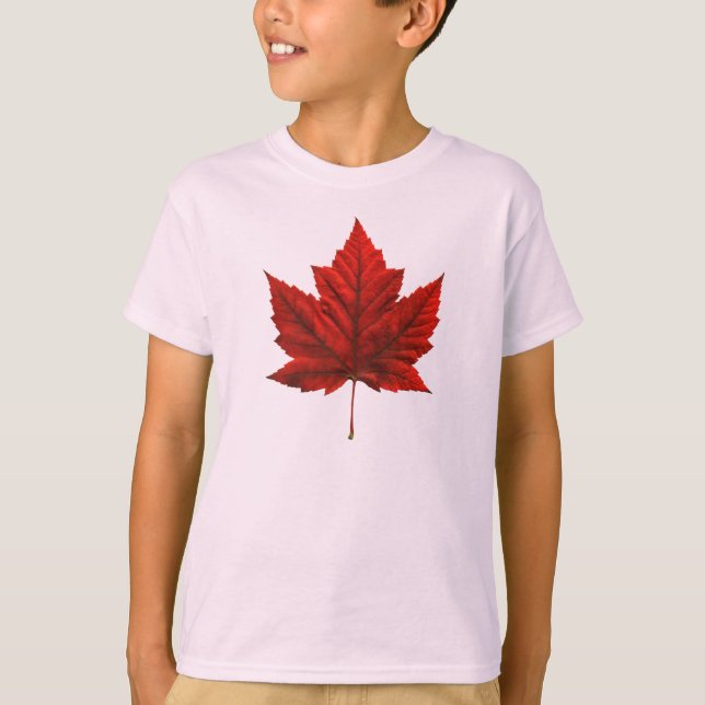 Kid's Canada Tee Ringer Maple Leaf Kid's T-Shirt (Front)
