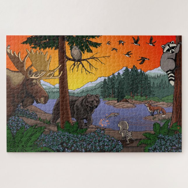Kid's Canadian Wildlife Art Puzzles (Horizontal)