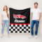 Kids car red chequered flag name blanket