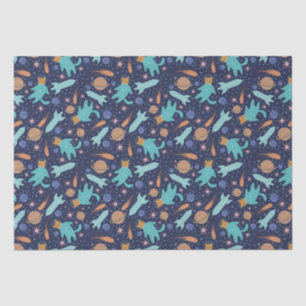 Kids Cat Astronaut in Space Rocket Ship Planets Tissue Paper