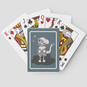 Kids Cat Illustration Cute Cartoon Kitty Playing Cards