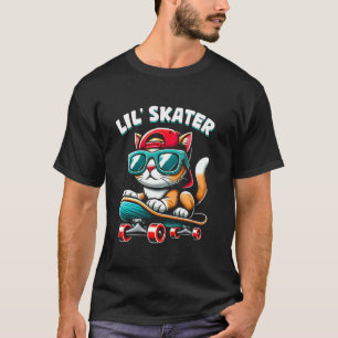 Kids Cat On A Skateboard Skater Boys T-Shirt