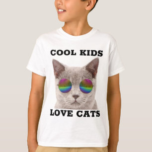 KIDS CAT T-Shirts, COOL KIDS LOVE CATS T-Shirt