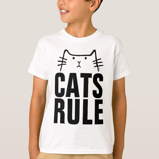 Kids CATS RULE Funny Cat T-shirts (Front)