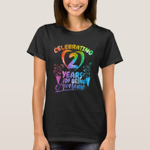 Kids Celebrating 2 Years Of Being Awesome Birthday T-Shirt