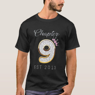 Kids Chapter 9 Est 2013 9th Birthday Tee  For Girl