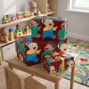 Kids Chasing Wrapping Paper