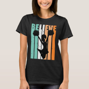 Kids Cheerleading Cheerleader Believe Silhouette C T-Shirt
