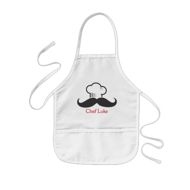 Kids Chef Moustache Apron (Front)