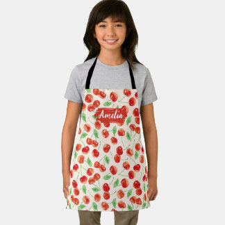 Kids Cherry Personalised Apron, Cook Baking BBQ Apron
