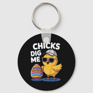 Kids Chicks Dig Me Easter Boys  Key Ring