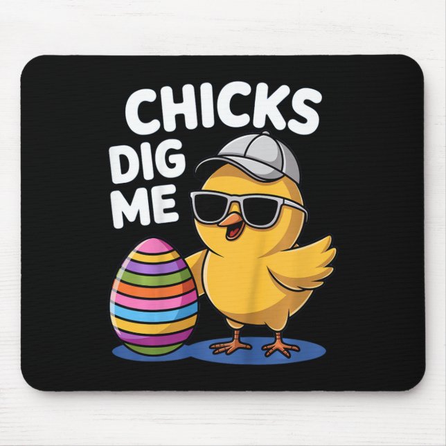 Kids Chicks Dig Me Easter Boys  Mouse Pad (Front)