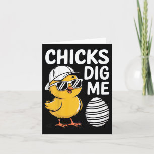 Kids Chicks Dig Me Happy Easter Boys Card