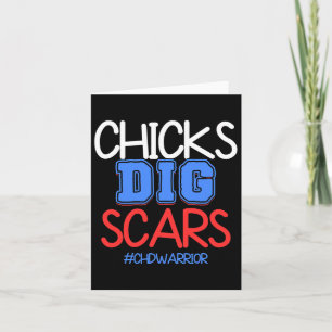 Kids Chicks Dig Scar Chd Warrior Awareness Survivo Card