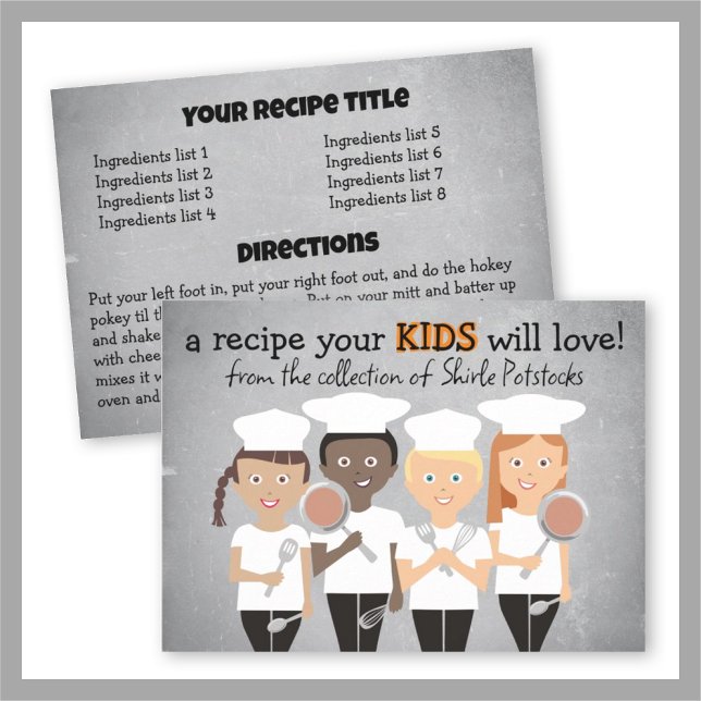 Kids child-friendly cooking cookbook recipe card (Creator Uploaded)