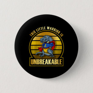 Kids Childhood Cancer Awareness Dinosaur Superhero 6 Cm Round Badge