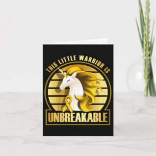 Kids Childhood Cancer Unicorn Warrior Golden Ribbo Card
