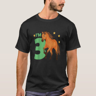 Kids Children 3rd Birthday Horse Three Years Old R T-Shirt