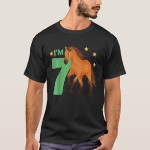 Kids Children 7th Birthday Horse Seven Years Old F T-Shirt