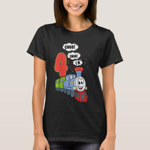 Kids Choo Choo I'm 4 Year Old Locomotive Train 4th T-Shirt